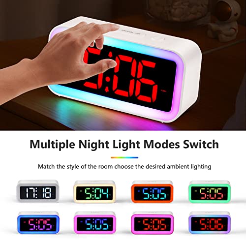 LED Digital Alarm Clock with RGB Night Light
