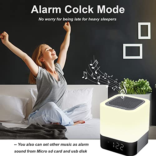 Bluetooth Speaker Alarm Clock Bedside Lamp RGB