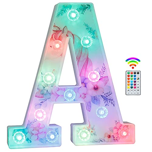 Unicorn LED Alphabet Letters: Color Changing Party Decor