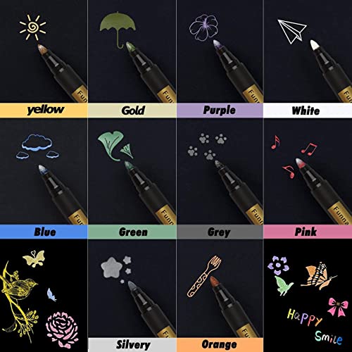 10 Assorted Metallic Marker Pens for Creative Projects