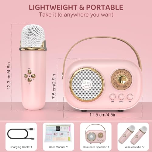 Etpark Kids Karaoke Machine with Wireless Mics