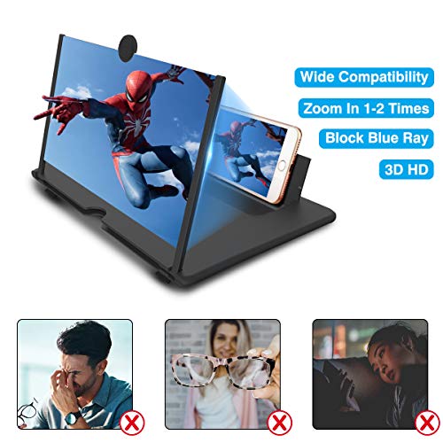 12" Thin Foldable Phone Screen Magnifier, HD Phone Amplifier