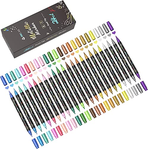 24 Color Metallic Marker Pens for Black Paper