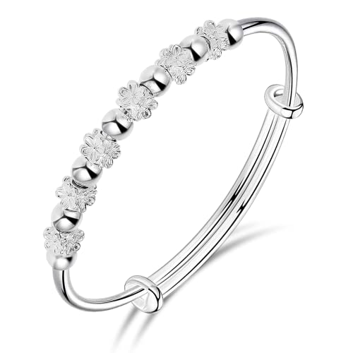 Aster Sterling Silver Bead Spinner Bangle - Women's Gift