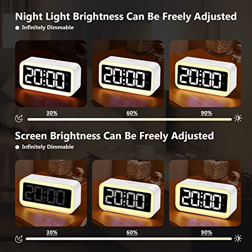 LED Digital Alarm Clock with RGB Night Light