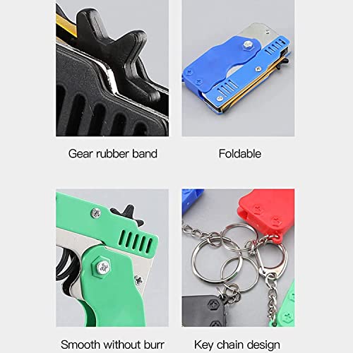 Mini Metal Burst Collapsible Rubber Band Gun Toy