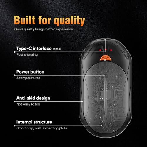 Rechargeable Hand Warmers 2-Pack, Electric Pocket Heater