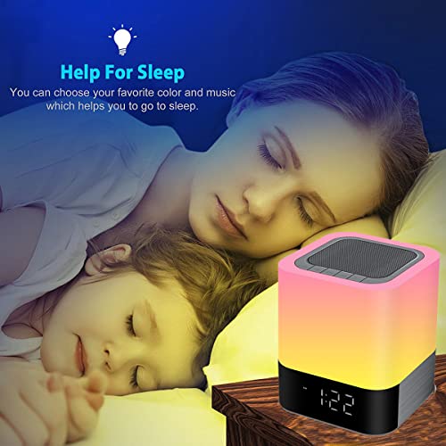 Bluetooth Speaker Alarm Clock Bedside Lamp RGB