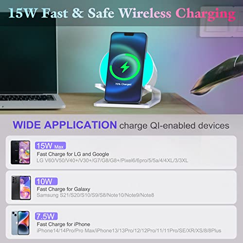 Bluetooth Speaker with Wireless Charger, Dimmable Lamp