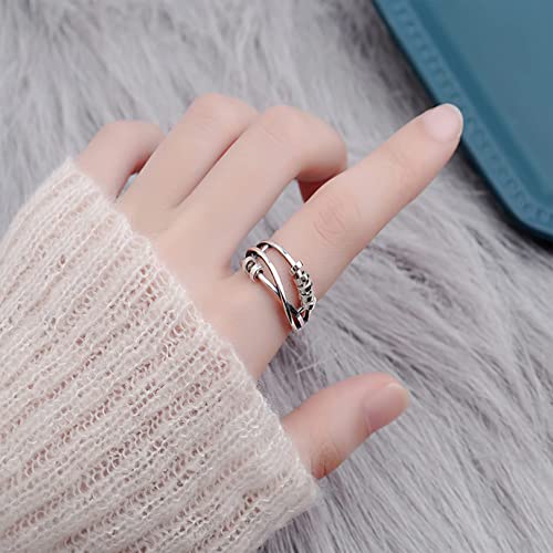 Anxiety Fidget Ring: Silver Plated Spinner Jewelry