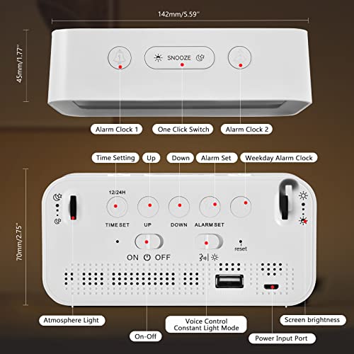 LED Digital Alarm Clock with RGB Night Light
