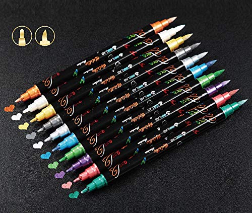 24 Color Metallic Marker Pens for Black Paper