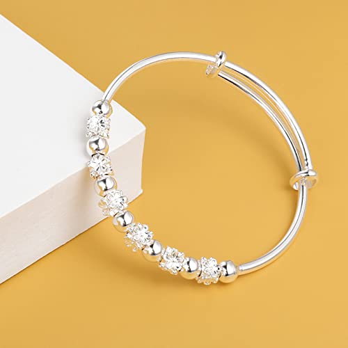 Aster Sterling Silver Bead Spinner Bangle - Women's Gift