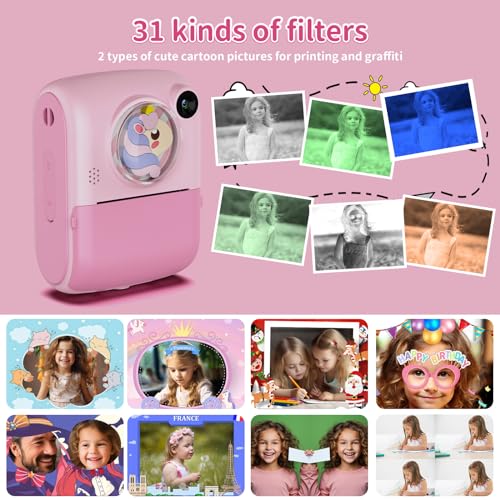 Instant Print Kids Camera - 2.5K UHD