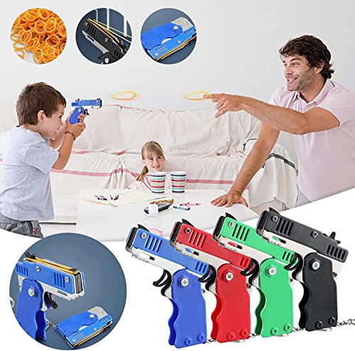 Mini Metal Burst Collapsible Rubber Band Gun Toy