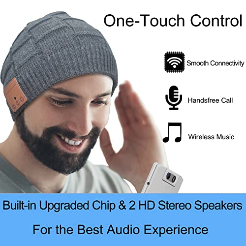 Upgraded Bluetooth Beanie: Music Hat with Speakers & Mic