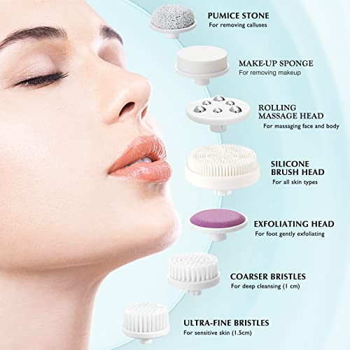 7-in-1 Waterproof Facial Spin Brush: Gentle Skin Care