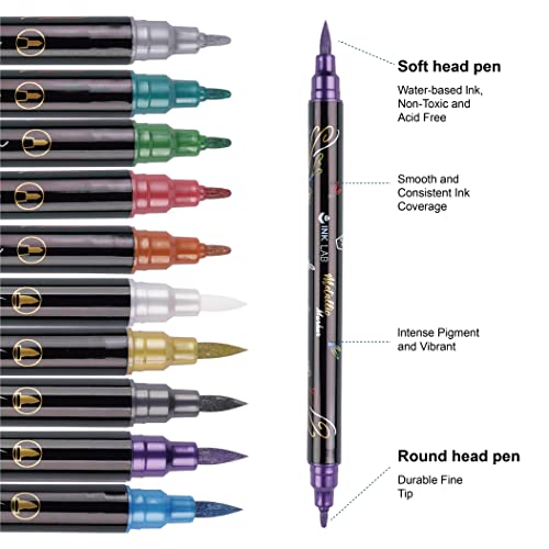 24 Color Metallic Marker Pens for Black Paper