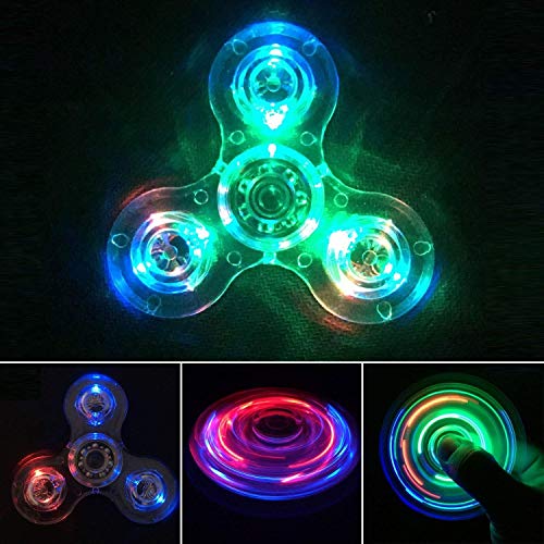 IREENUO Crystal LED Fidget Spinner Toy - Crystal White