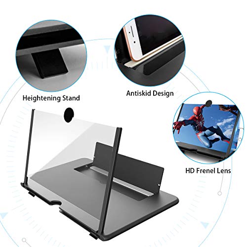 12" Thin Foldable Phone Screen Magnifier, HD Phone Amplifier