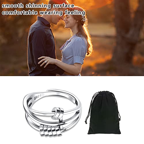 Anxiety Fidget Ring: Silver Plated Spinner Jewelry