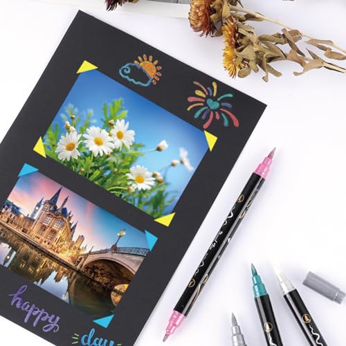 24 Color Metallic Marker Pens for Black Paper