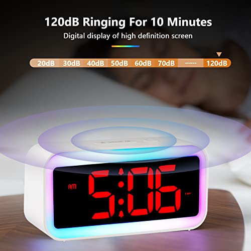 LED Digital Alarm Clock with RGB Night Light