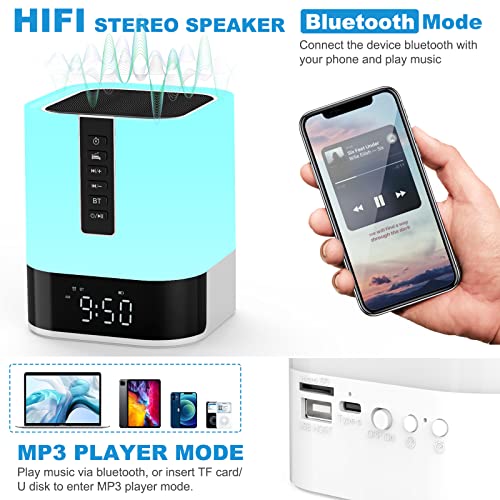 LED Speaker Lamp with Alarm Clock & Color-changing Light