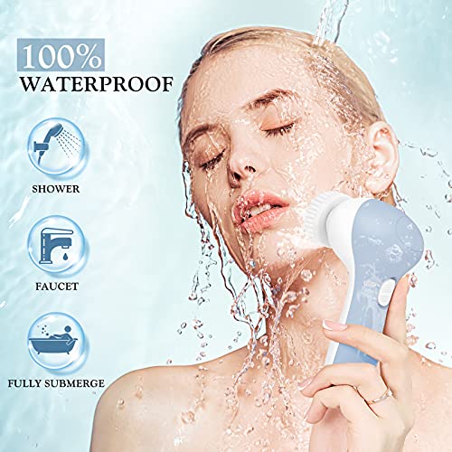 7-in-1 Waterproof Facial Spin Brush: Gentle Skin Care