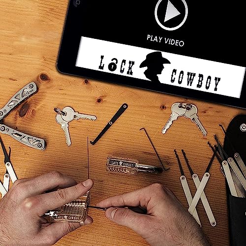 Professional 20-Piece Lockpicking Set with Transparent Padlock | Gadgets for Men