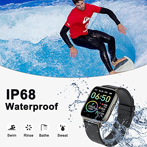 1.69" Touch Screen Smart Watch for Men Women - IP68 Waterproof