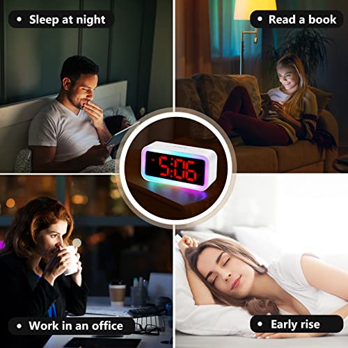 LED Digital Alarm Clock with RGB Night Light