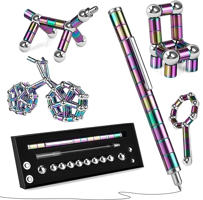 Multicolor Magnetic Fidget Pen with Blue Ink