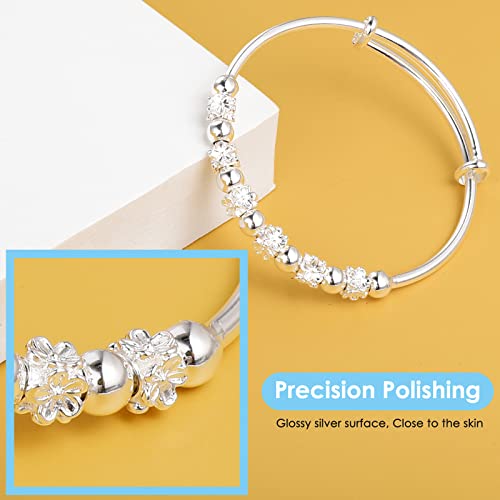 Aster Sterling Silver Bead Spinner Bangle - Women's Gift