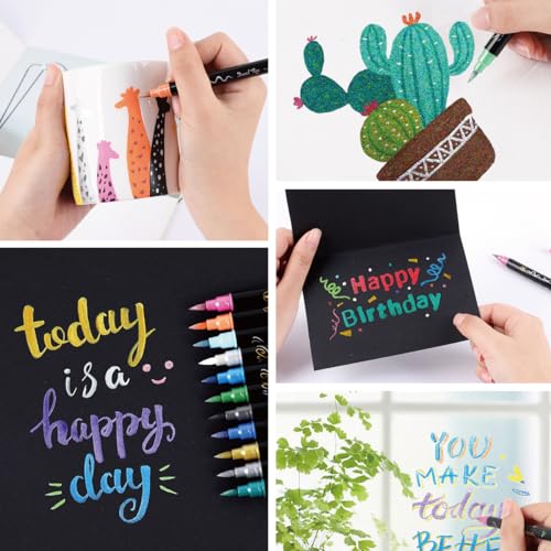 24 Color Metallic Marker Pens for Black Paper