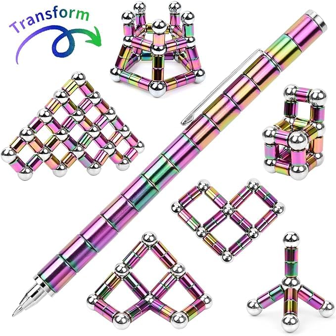 Multicolor Magnetic Fidget Pen with Blue Ink