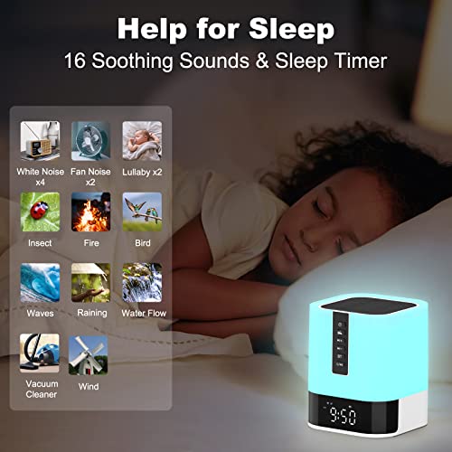 LED Speaker Lamp with Alarm Clock & Color-changing Light