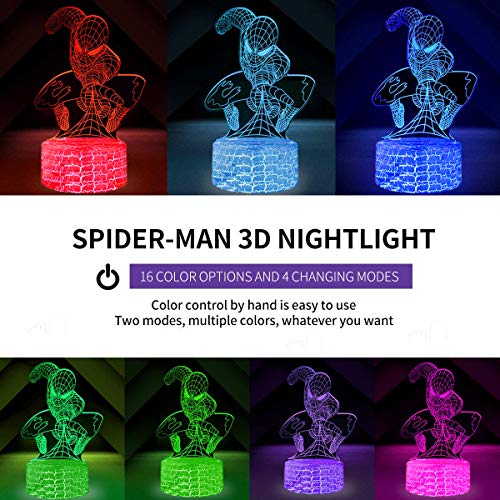 Spiderman 3D Night Light - Fun Gadget Gift
