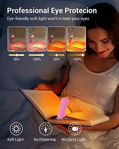 DEWENWILS Clip On LED Book Light - Pink