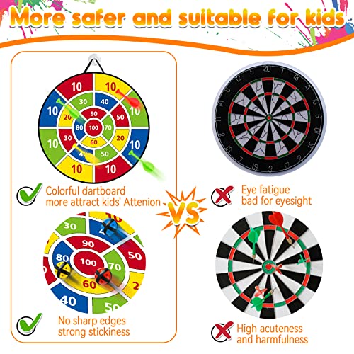 Kids Dinosaur Dart Board Set with Sticky Balls