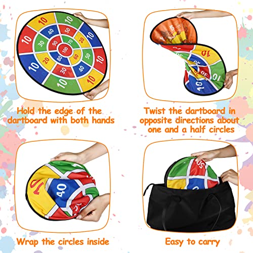 Kids Dinosaur Dart Board Set with Sticky Balls