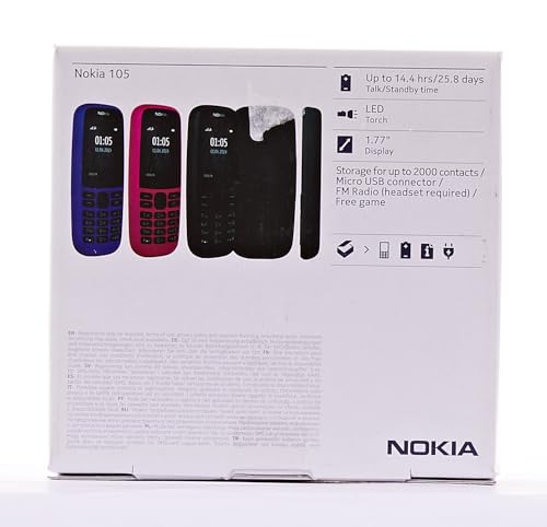 Nokia 105 Feature Phone 1.77 Inch - Black