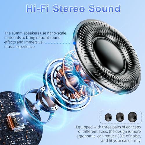Bluetooth 5.3 Wireless Earbuds with 56H Playtime