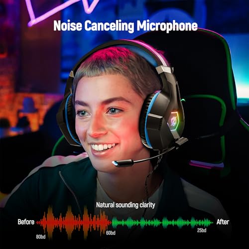 RGB Gaming Headset with Surround Sound & Mic