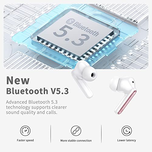 Bluetooth 5.3 Wireless Earbuds with Deep Bass