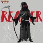 Glowing Eyes Reaper Costume for Kids