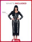 Black Skeleton Dress Costume for Halloween Parties