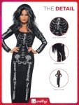 Black Skeleton Dress Costume for Halloween Parties