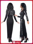 Black Skeleton Dress Costume for Halloween Parties