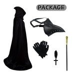 GADNOZEL 5-in-1 Plague Doctor Costume Set